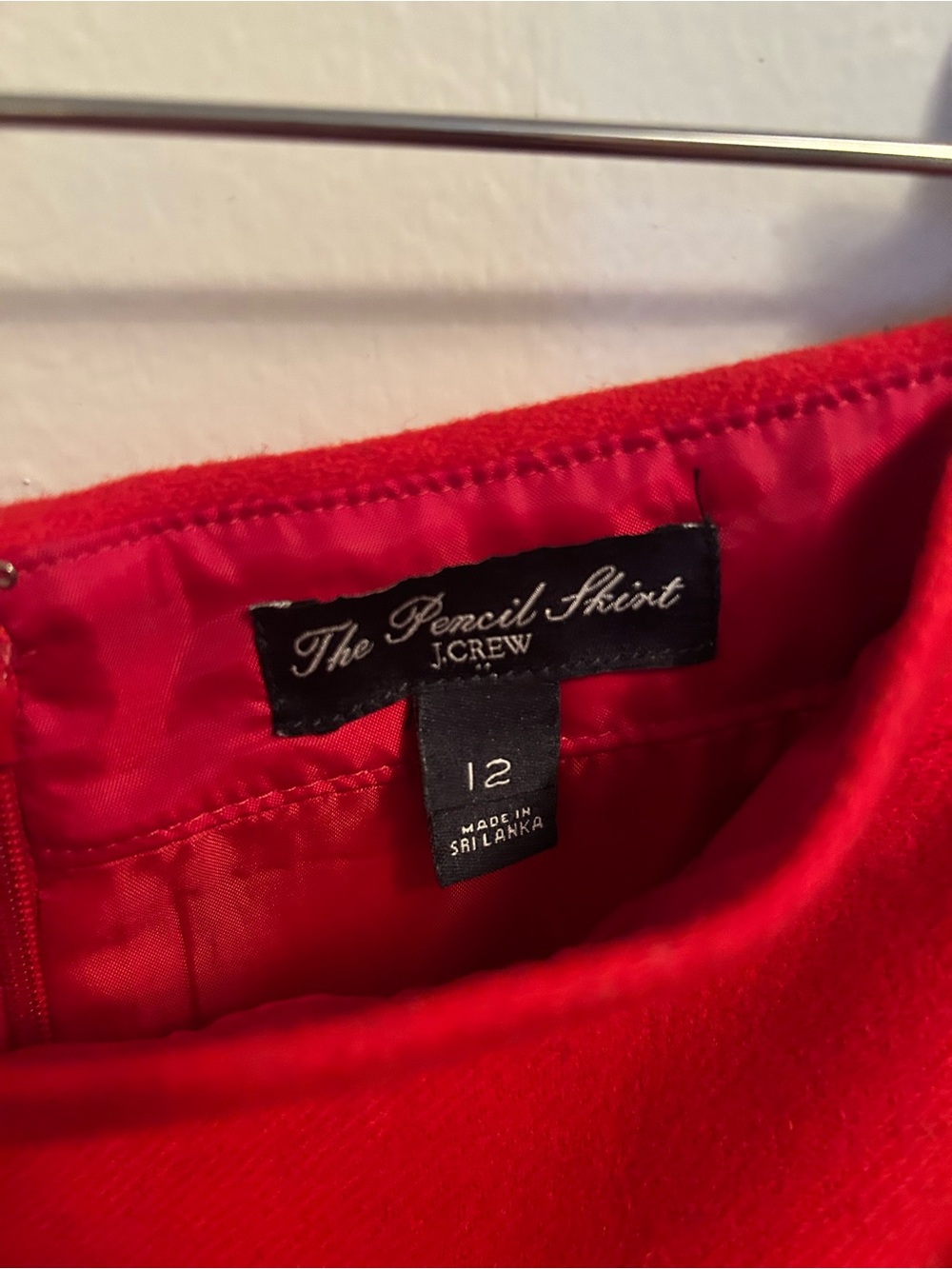 J.Crew The Pencil Skirt in Bright Cherry Red